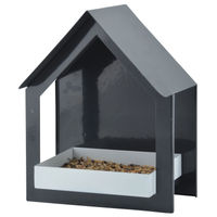 Produktbild von degawo Vogelhaus Wandhänge Futterhaus aus Metall in Grau und Weiß