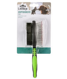 Dehner 2 in 1 Zupfbürste zur Fellpflege für Hunde und Katzen in Grün Größe L – Bild 1 von 2