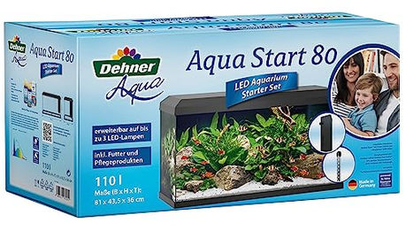 Dehner Aqua Aquarium Starterset 80 mit Futter und Pflegeprodukten - 110 l – Bild 1 von 2