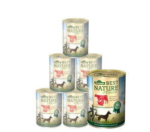Dehner Best Nature Hundefutter Nassfutter Adult Getreidefrei Rind Pute 6 x 400 g Dosen – Bild 1 von 6