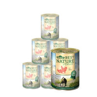 Produktbild von Dehner Best Nature Katzenfutter Adult Lachs und Huhn Dose 6 x 400 g ohne Farb- und Aromastoffe