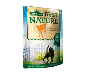 Dehner Best Nature Katzenfutter Adult Multipack mit Stückchen in Sauce, 8 x 85 g Beutel, Kalb, Wild, Huhn und Kaninchen, ohne Farb- und Aromastoffe – Bild 1 von 3
