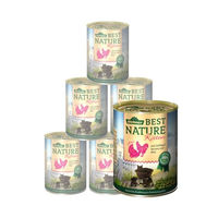 Produktbild von Dehner Best Nature Katzenfutter Kitten Nassfutter Geflügel mit Reis ohne Farb- und Aromastoffe 6 x 400 g Dosen