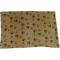 Produktbild von Dehner Cuddle Autoschondecke für Hunde aus Fleece in Beige mit Pfoten-Motiv