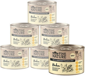 Dehner Fine Nature Adult Hundefutter Huhn getreidefrei Nassfutter Dose 6 x 200 g – Bild 1 von 1