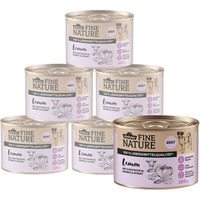 Produktbild von Dehner Fine Nature Nassfutter für Hunde Adult Lamm mit Kürbis getreidefrei 6 x 200g 400g 800g Dosen