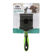 Produktbild von Dehner Flexible Softbürste zur Hunde- und Katzenfellpflege aus Kunststoff in Blau oder Grün - 1 Stk.