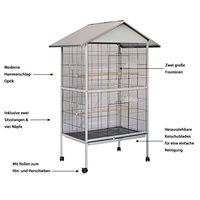 Produktbild von Dehner Hammer Blow Vogelvoliere aus Metall für Wellensittiche und Ziervögel Grau 90 x 176 x 60 cm