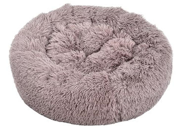 Dehner Hundebett Cookie für Hunde und Katzen aus Polyester und Plüsch in Braun und Blau – Bild 1 von 11