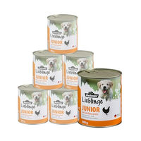 Produktbild von Dehner Hundefutter Nassfutter Junior Welpe Geflügel Stückchen in Sauce ohne Farb- und Aromastoffe sowie Konservierungsstoffe 6 x 800 g Dose