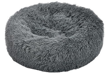 Dehner Hundekissen und Katzenbett Cookie Grau aus Polyester und Plüsch Ø 58 cm – Bild 1 von 5