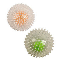 Produktbild von Dehner Hundespielzeug Set Bouncer Ball mit LED-Beleuchtung aus Gummi in Orange und Grün