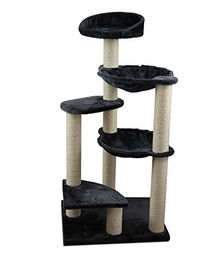 Dehner Katzen-Kratzbaum Simba in Grau aus Sisal und Plüsch, 120 x 48 x 60 cm – Bild 1 von 1