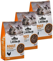 Dehner Katzenfutter Trockenfutter Adult Geflügel und Fisch zuckerfrei ohne Konservierungsstoffe 3 x 2 kg – Bild 1 von 7