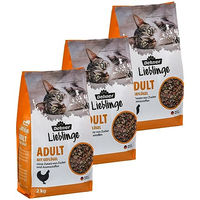 Produktbild von Dehner Katzenfutter Trockenfutter Adult Geflügel und Fisch zuckerfrei ohne Konservierungsstoffe 3 x 2 kg