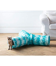 Dehner Katzentunnel Triplex aus Polyester Blau Ø 25 cm Länge 50 cm – Bild 1 von 2