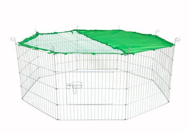 Dehner Kleintier Freilaufgehege Magnus aus Metall mit Sonnenschutz für Kaninchen und Meerschweinchen Grün Ø 140 cm Höhe 56 cm – Bild 1 von 2