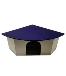 Dehner Kleintierhaus Lorry aus Holz für Kaninchen und Meerschweinchen 52 x 37 x 18 cm Blau – Bild 1 von 1