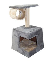 Dehner Kratzbaum Corner für Katzen aus Plüsch und Sisal in Grau 63 x 35 x 35 cm – Bild 1 von 2