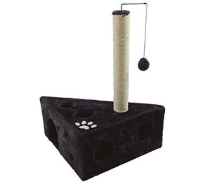 Dehner Kratzbaum Tammy für Katzen in Schwarz aus Plüsch, Fleece und Sisal 68 x 45 x 45 cm – Bild 1 von 3