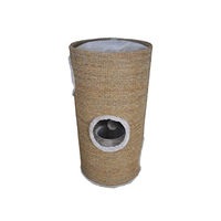 Produktbild von Dehner Kratztonne Tassilo für Katzen aus Sisal und Plüsch mit 2 Ebenen und 3 Eingängen Ø 36 cm x 70 cm inkl. Spielmaus - 1 Stk.
