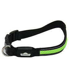 Produktbild von Dehner LED-Hundehalsband Flash Collar mit Mesh-Stoff in Schwarz/Grün
