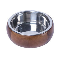 Produktbild von Dehner Lieblinge Hunde-Napf aus Holz und Edelstahl in Braun, 23 cm Durchmesser und 7,8 cm Höhe