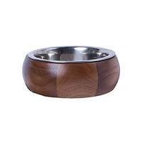 Produktbild von Dehner Lieblinge Hunde-Napf aus Holz und Edelstahl in Braun - 1 Stk.