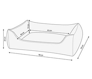 Dehner Lieblinge Hundebett und Katzenbett Sammy aus Polyester Grau 90 x 70 x 20 cm – Bild 1 von 3