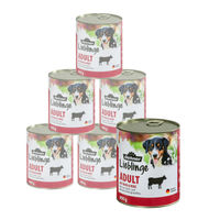 Produktbild von Dehner Lieblinge Hundefutter Adult Rind Nassfutter mit Stückchen in Sauce getreidefrei 6 x 800 g Dose