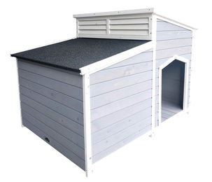 Dehner Lieblinge Hundehütte Balu aus Tannenholz mit Bitumenbeschichtung Grau 128 x 91 x 88.5 cm – Bild 1 von 8