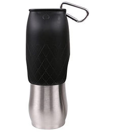 Dehner Lieblinge Hundetrinkflasche Travel Wassernapf aus Edelstahl in Schwarz oder Silber - 600 ml – Bild 1 von 3