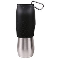 Produktbild von Dehner Lieblinge Hundetrinkflasche Travel Wassernapf aus Edelstahl in Schwarz oder Silber - 600 ml