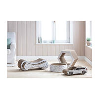 Produktbild von Dehner Lieblinge Katzen-Kratzpappe Scratch Circle mit Katzenminze aus FSC-zertifiziertem Karton Weiß Ø 43 cm