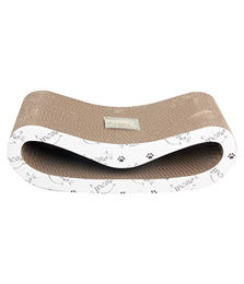 Produktbild von Dehner Lieblinge Katzen-Kratzpappe Scratch Wave mit Katzenminze aus FSC-zertifiziertem Karton weiß 49 x 24 x 15 cm