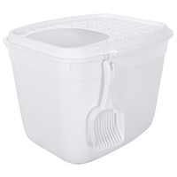 Produktbild von Dehner Lieblinge Katzentoilette Kimmy Haubentoilette aus Kunststein in Weiß 44 x 40,7 x 54 cm