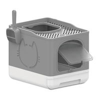 Produktbild von Dehner Lieblinge Katzentoilette Nala Haubentoilette aus Kunststoff Grau Weiß