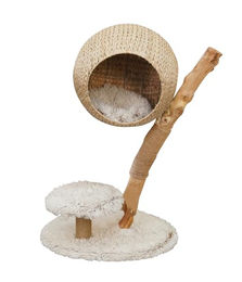 Dehner Lieblinge Kratzbaum AVA für Katzen in Beige und Weiß aus Plüsch und Holz, 58 x 83 x 48 cm – Bild 1 von 1