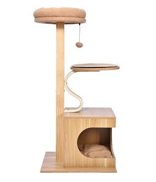 Dehner Lieblinge Kratzbaum Bijou für Katzen aus Holz und Plüsch mit Kuschelkissen braun 48 x 102 x 40 cm – Bild 1 von 6