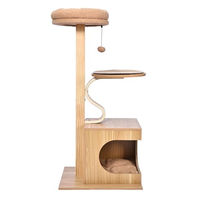 Produktbild von Dehner Lieblinge Kratzbaum Bijou für Katzen aus Holz und Plüsch mit Kuschelkissen braun 48 x 102 x 40 cm