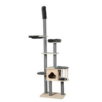 Produktbild von Dehner Lieblinge Kratzbaum Bombay für Katzen höhenverstellbar braun/grau 68 x 234-259 x 48 cm aus Plüsch
