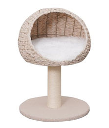 Dehner Lieblinge Kratzbaum Boris für Katzen in Beige/Weiß aus Plüsch, 43 x 62 x 43 cm – Bild 1 von 6