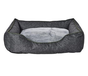 Dehner Lieblinge Kuschelbett Cleo Hundebett und Katzenbett mit Anti-Rutsch-Boden aus recycelten Materialien Grau Größe L – Bild 1 von 2