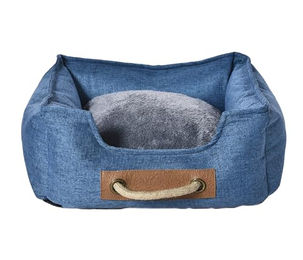 Dehner Lieblinge Kuschelbett Cyrus Hundebett und Katzenbett Größe S Blau – Bild 1 von 5