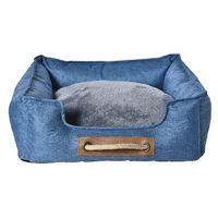Produktbild von Dehner Lieblinge Kuschelbett Cyrus Hundebett und Katzenbett mit Anti-Rutsch-Boden Größe M Blau - 1 Stk.