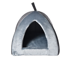 Produktbild von Dehner Lieblinge Kuschelhöhle Cleo Katzenhöhle mit Liegekissen grau 40 x 35 x 40 cm - 1 Stk.