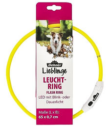 Dehner Lieblinge LED Hunde-Leuchthalsband Flash Ring gelb wasserabweisend mit Akku - 1 Stk. – Bild 1 von 2