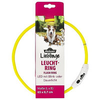 Produktbild von Dehner Lieblinge LED Hunde-Leuchthalsband Flash Ring gelb wasserabweisend mit Akku - 1 Stk.