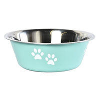 Produktbild von Dehner Lieblinge Napf Paw für Hunde und Katzen aus Edelstahl in Türkis 1560 ml - 2,02 l