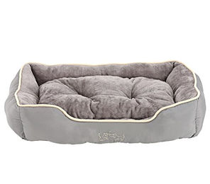 Dehner Lieblinge Sammy Hundebett und Katzenbett aus Polyester Grau 75 x 58 x 19 cm – Bild 1 von 3